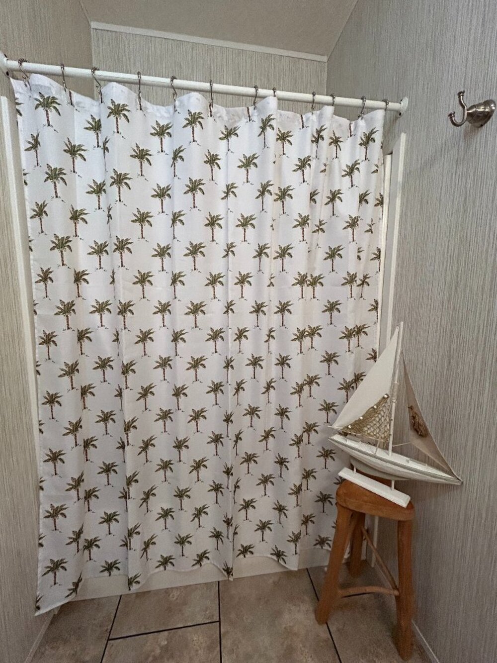 Panama Jack Palm Trees Fabric Shower Curtain 72 x 72